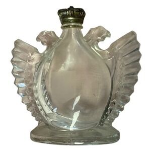 Vintage Prince Matchabelli Ave Maria Perfume Bottle Clear Glass Eagle Crown Cap